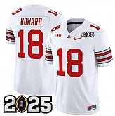 Men's Ohio State Buckeyes #18 Will Howard White 2025 CFP Final Patch F.U.S.E. Vapor Limited Stitched Football Jersey,baseball caps,new era cap wholesale,wholesale hats